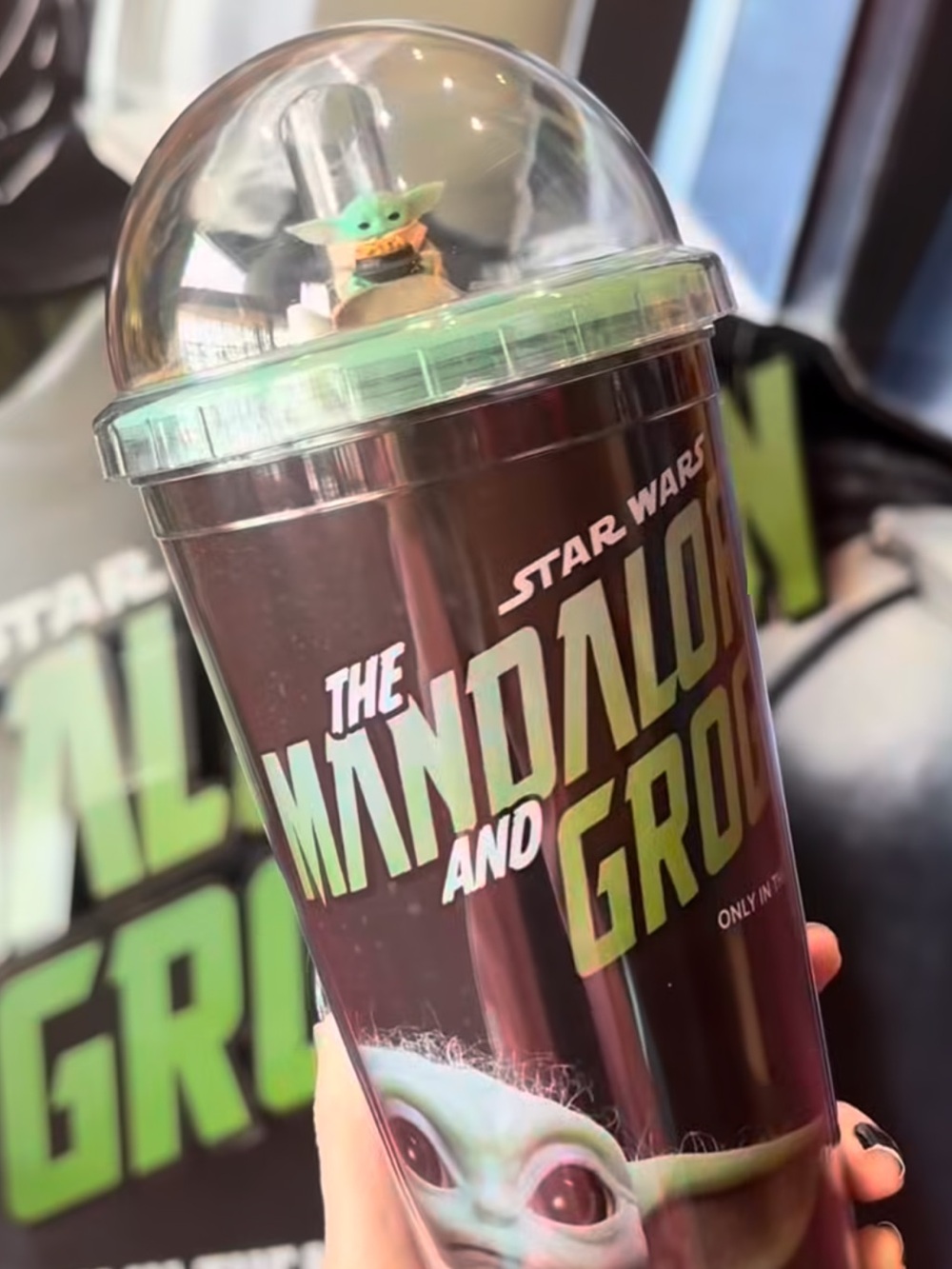Star Wars Mandalorian & Grogu Dome Tumbler w Straw-Cinemark Exclusive NWT